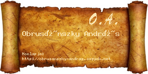 Obrusánszky András névjegykártya
