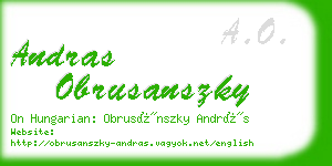 andras obrusanszky business card